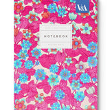 A5 Textured Soft Cover Notebook - Neon Floral Pink & Blue
