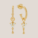 Gold Birthstone Hoops - October/Opal