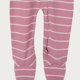 Merino Footed Onesie - Blossom Stripe