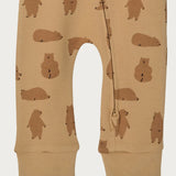 Organic Cotton Footless Printed Onesie Zipsuit - Chubby Bear