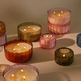 Ripple Small Green Glass Candle - Secret Garden
