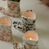 Nashville Cowboy Boot Ceramic Candle - Brown Speckle / Desert