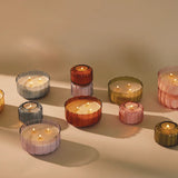 Ripple Small Amber Glass Candle - Tobacco Patchouli