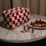 Cherry Check Wash Bag