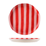 Pink & Red Stripe Dinner Plate (Single)