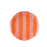 Ceramic Side Plate - Pink & Orange Stripe