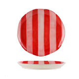 Side Plate - Pink & Red Stripe