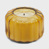 Ripple Small Gold Glass Candle - Golden Ember