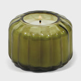 Ripple Small Green Glass Candle - Secret Garden