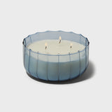 Ripple Large Blue Glass Candle - Peppered Indigo