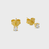 Delicate Crystal Studs Gold