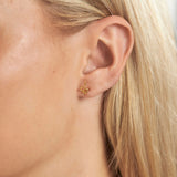 Green Tree Snake Studs Gold