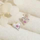 Love Heart Pink Tourmaline Studs