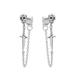 Dagger and Skull Chain Studs