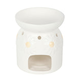 White Daisy Chain Ceramic Oil Burne