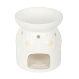 White Daisy Chain Ceramic Oil Burne