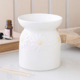 White Daisy Chain Ceramic Oil Burne