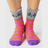 Cozy Socks - Hot Pink Cat