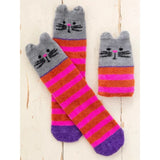 Cozy Socks - Hot Pink Cat