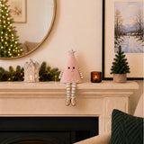 Pink Sitting Christmas Tree with Candy Cane Legs