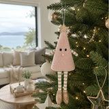 Pink Hanging Christmas Tree with Candy Cane Legs