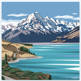 Mt Cook, Lake Pukaki - Mini Notecard