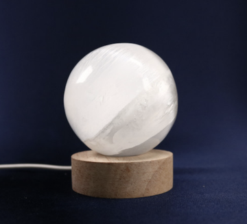 Selenite Sphere with Warm USB Stand