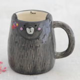 Folk Art Mug Grey Mama Bear