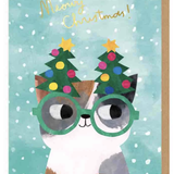 Cat In Tree Glasses - Card