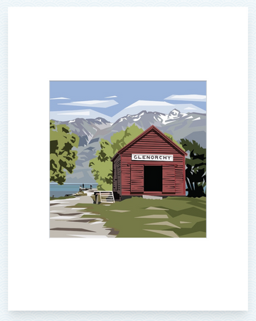 Glenorchy Shed Pre-Matted Mini Print