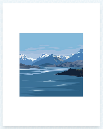 Lake Wakatipu Pre-Matted Mini print
