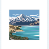 Mt Cook,Lake Pukaki Pre-Matted Mini Print