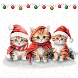 Paper Napkins Christmas - Pack of 20 - Funny Cute Kittens