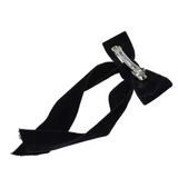 Barrette Velvet Bow Black