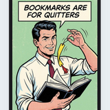 Witty Reading Man - Black Box Framed