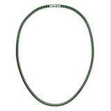 Tennis Necklace Green Steel