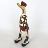 Duck w Golf Club - 28cm High