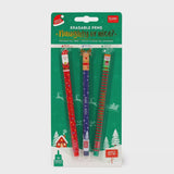 Set Of 3 Christmas Erasable Pens Naughty or Nice