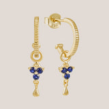 Gold Birthstone Hoops - September/Sapphire