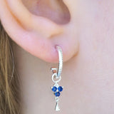 Silver Birthstone Hoops - September/Sapphire