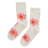 Socks Fuzzy Bedsocks - Big Pink Flower