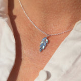 Sterling Silver Paua Leaf Necklace