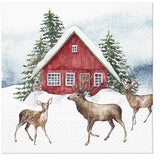 Red House in the Snow Napkins