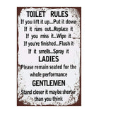 Toilet Rules Metal Wall Art