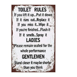 Toilet Rules -  Metal Wall Art