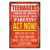 Teenagers Act Now Metal Wall Art