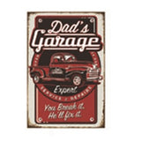 Dads Garage Raised -  Metal Wall Art