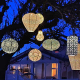 Outdoor LED Solar Lantern - Balloon XL - Sage Green Lace