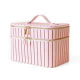 Rosé Pinstripe Vanity Case - 'The Classic'