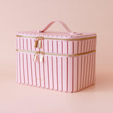 Rosé Pinstripe Vanity Case - 'The Classic'